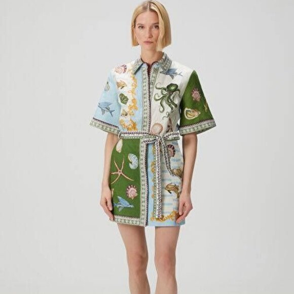 Alemais Bath House Linen Mini Dress - Picture 1 of 12